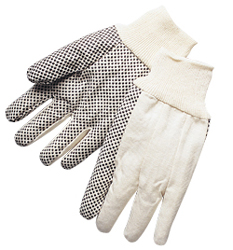 GLOVE  CANVAS 10 OZ MENS;PLASTIC DOT KNITWRIST - Slip Resistant